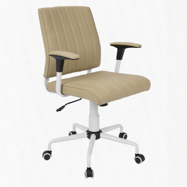 Ofc-cach W+bg Cache Contemporary Office Chair In Cashmere With White