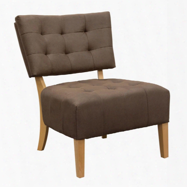 Oliva Oliviachbr 26" Accent Chair With Milk Chocolate Fabric Tapered Wooden Legs And Low