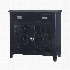 Alsace Collection 7011-308 34" Chest with 1 Drawer 2 Doors Metal Hardware Tapered Legs and Mahogany Wood Materials in Black