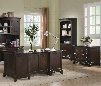 Garson 801012SET 3 PC Home Office Set with Executive Desk + File Cabinet + Bookcase in Cappuccino