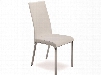 Lotto Collection TC-2007-WH 39" Dining Chair with Italian Leather Chrome Legs and Stitched Detailing in