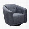 Murphy MURPHYCHGR 33" Accent Chair with Light Grey Fabric 360-Degree Swivel and Contoured Seat