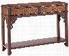 Nari 13352 51" Console with One Fixed Shelf Geometric Fretwork and Pierced Design Leg Brackets in