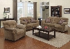 Patricia 51950SLCT 6 PC Living Room Set with Sofa + Loveseat + Chair + 3 PK Table Set in Light Brown