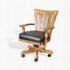 Sedona Collection 1412RO 38" Game Chair with Cushion Seat Microfiber Upholstery and Casters in Rustic Oak