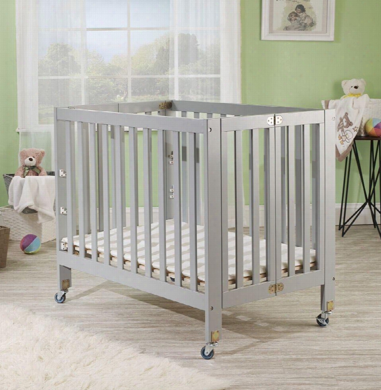 Roxy 1166g 40" Three Level Portable Crib With New Zealand Pine Constructio N Mattress Included Super Smooth Rubber Wheels And Cpsa Approved In