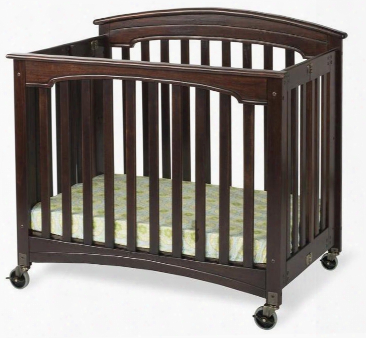 Royale Collection 1134852 43" Easyroll Folding Fixed Side Slatted Crib With Innovative Design 4 Inch Casters In Antique