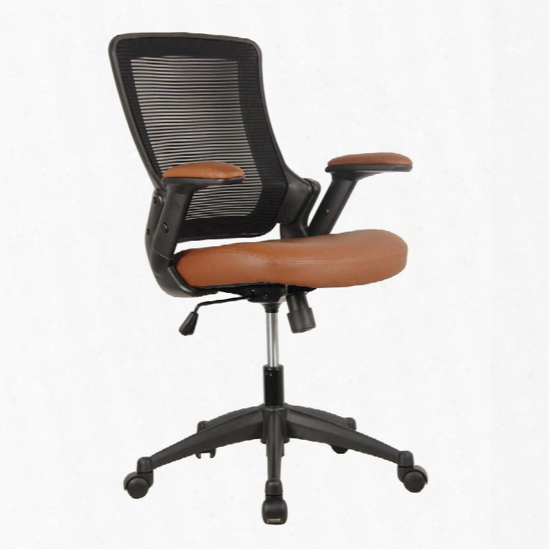 Rta-8030-brn Techni Mobili Mid-back Mesh Task Office Chair With Height Adjustable Arms. Color: