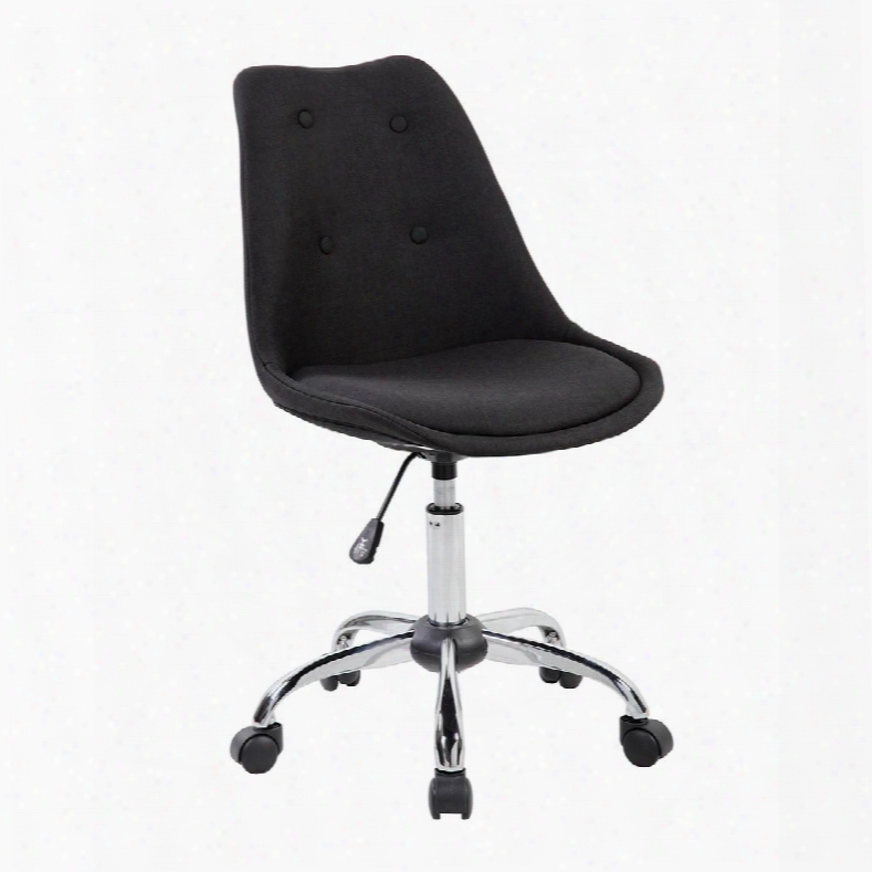 Rta-k460-bk Techni Mobili Armless Task Chair With Buttons. Color: