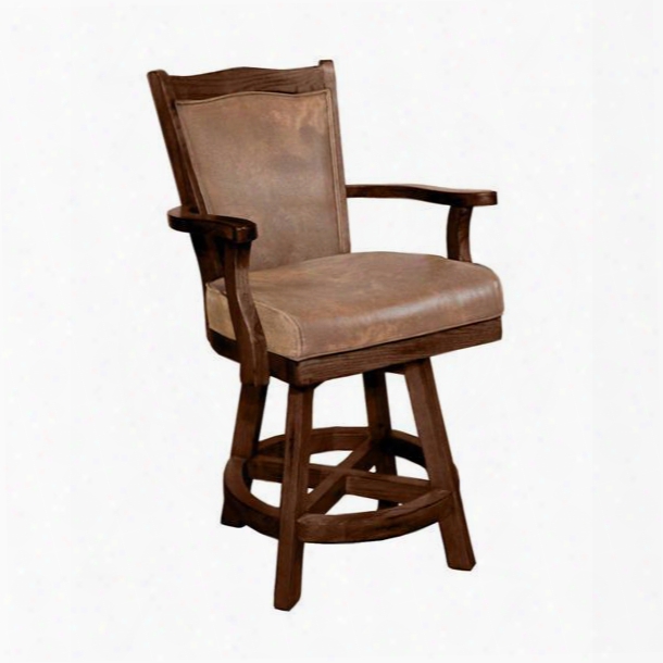 Santa Fe Collecton 1411dc-24 43" Barstool With Swivel Stretchers And Cushioned Seat & Back In Dark Chocolate