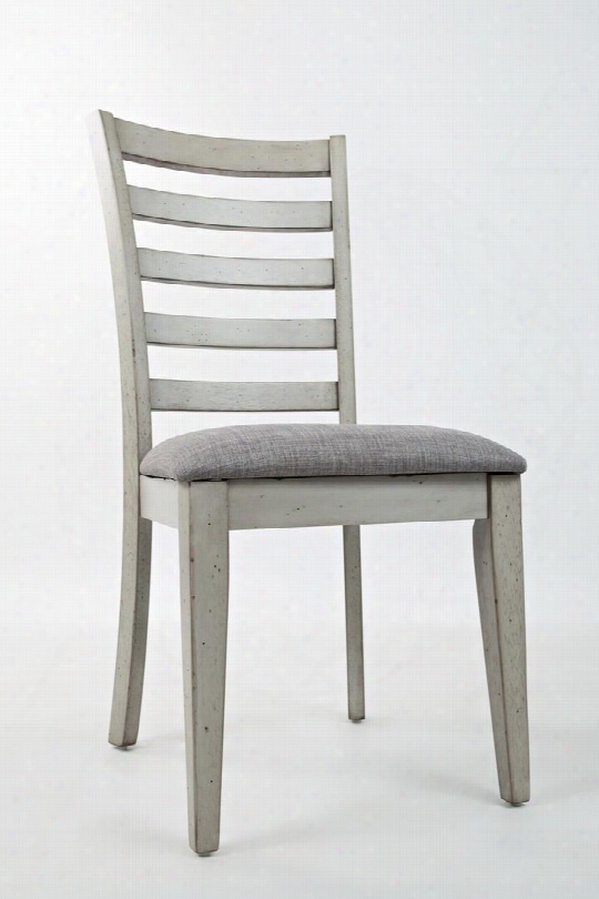 Sarasota Springs 1638-380kd 38" Ladder Back Dining Chair With Upholstered Seat Subtle Distressing And 100%