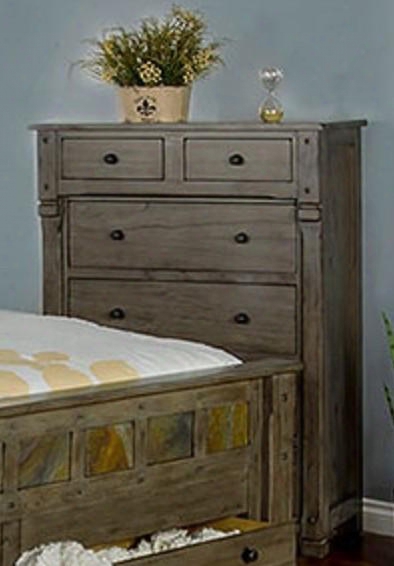 Scottsdale Collection 2322cg-c 60" Chest With 6 Drawers Hideaway Drawer And Full Extension Glides In Cadet Gray
