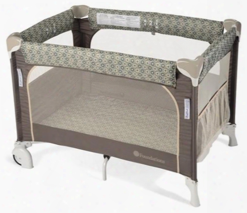 Sleepfresh Collection 1556287 41" Elite Portable Crib With Easy Fold 1" Ultra Plaush Mattress And Storage Pockets In