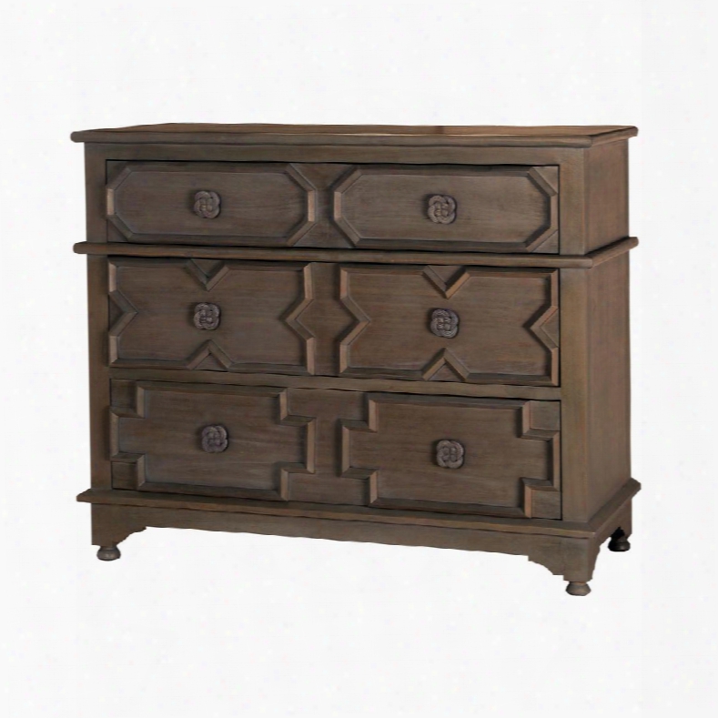 Tobin Collection 7011-299 44" Chest With 3 Drawers Decorative Hardware And Mahogany Materials In Heritage Grey Stain