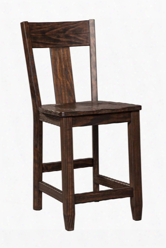 Trudell D658-124 24" High Bwrstool With Solid Pine Wood Construction Distressed Weather Golden-brown Hue And Casual Style In Dark