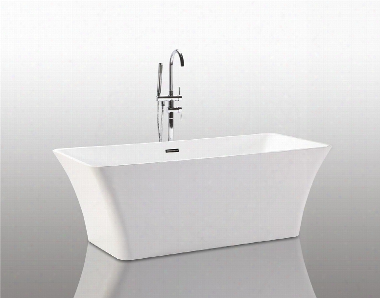 We6840 67" Acrylic Tub With 62 Gallon Capacity Adjustable Leveling Legs And Drain Included In