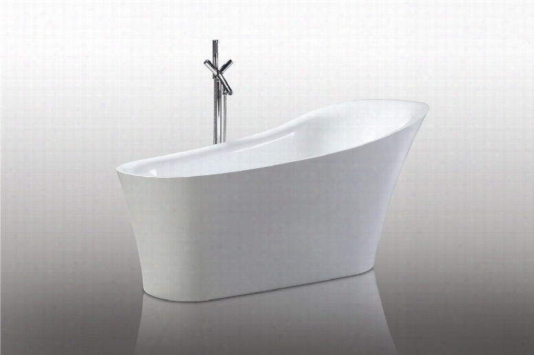 We6843 67" Acrylic Tub With 60 Gallon Capacity Adjustable Leveling Legs And Drainpipe Included In