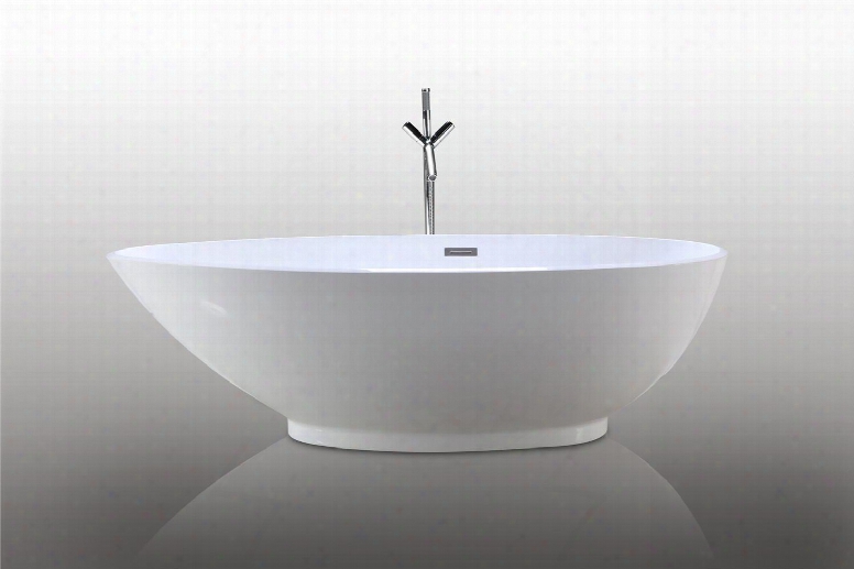 We6848 75" Acrylic Tub With 59 Gallon Capacity Adjustable Leveling Legs And Drainpipe Included In