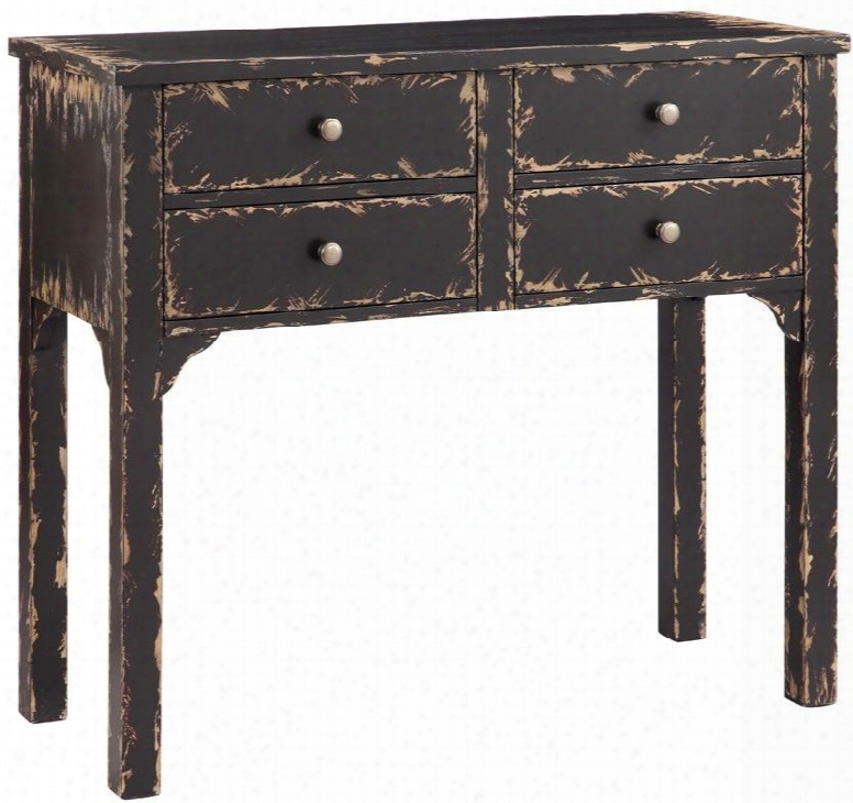 Wilbur 13371 40" Console With 4 Drawers Hand Painted And Mushroom Shaped Handles In