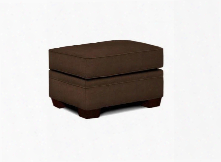 Zachary Collection 7902-5q/7973-87 28" Ottoman With Fabric Upholstery Piped Stitching And Casual Style In Brown With Affinity