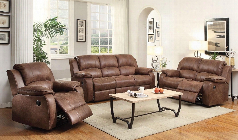 Zanthe Ii Collection 51440slrt 6 Pc Living Room Set With Sofa + Loveseat + Recliner + Coffee Table + 2 End Tables In Brown