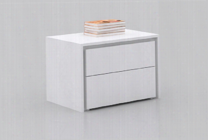 Zen Collection Cb-1104-n-wh 23" Nightstand With 2 Drawers And Mdf Construction In