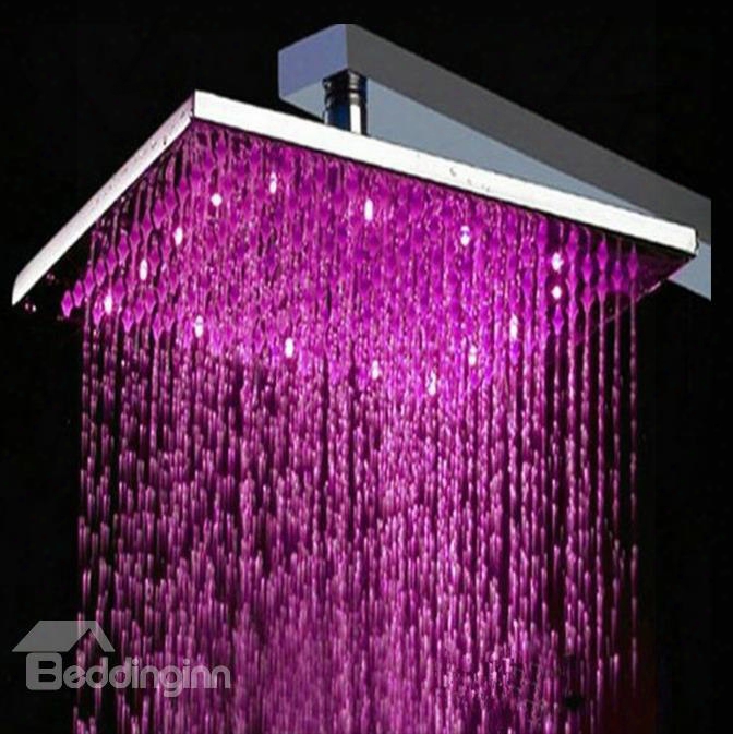12 Inches Temperature Control Led Changing Color Pur Ecopper Shower Head Faucet