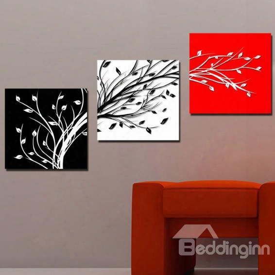 16␔16in␔3 Panels Branches Printed Hanging Canvas Waterproof And Eco-friendly Framed Prints