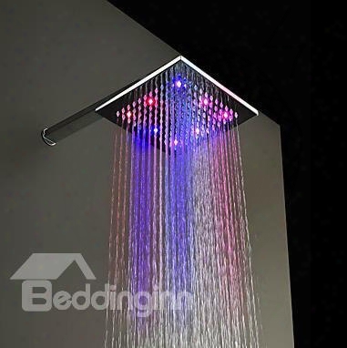 8 Inches 7 Colors Changing Led All Copper Shower Head