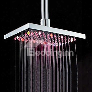 8 Inches Retangular Led Colors Changing Top Shower Head