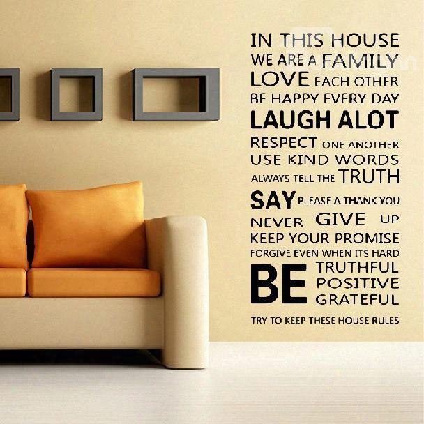 Amazing English Family Poem Print Wall Stickers