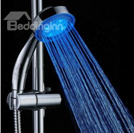 Beautifully Color Temperature Changing Led A Grade Abs Chrome Finish Hanldheld Shower Head