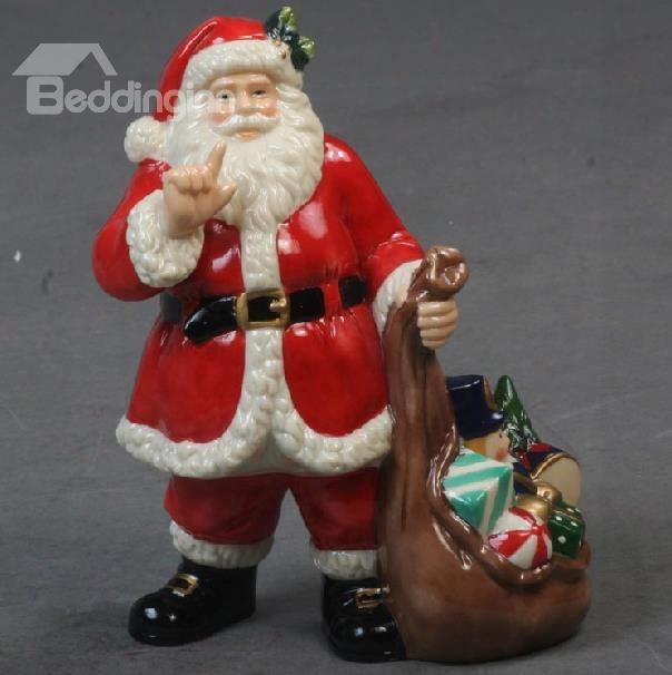Best Selling Porcelain Christmas Decorative Artware Santa Claus Artwork