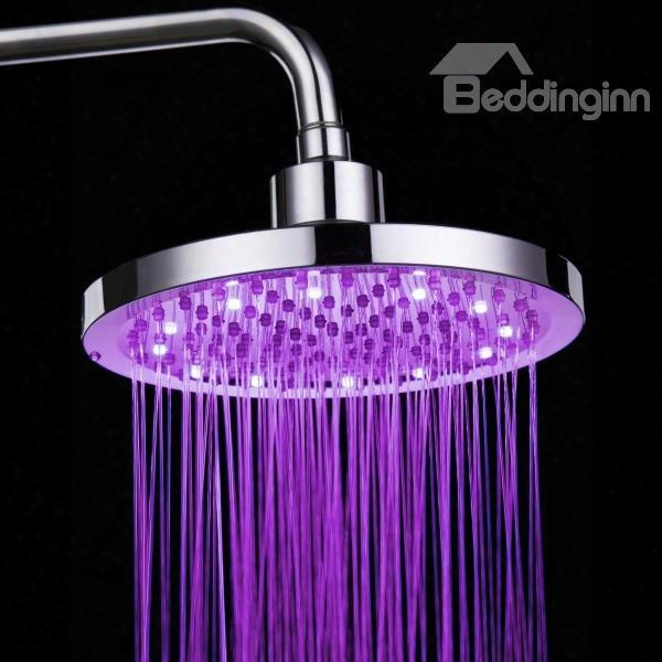 Circular Led Colors Changing By Temperature Shower Head Faucet
