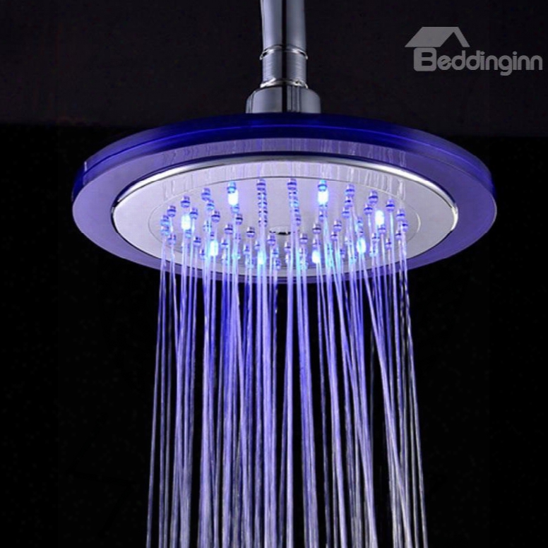 Contemporary Led Colors-changing Abs Round Shower Head Faucet