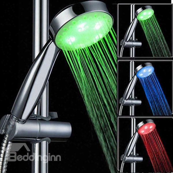 Creative Unique Led 3 Colors Changing Shower Head Faucet