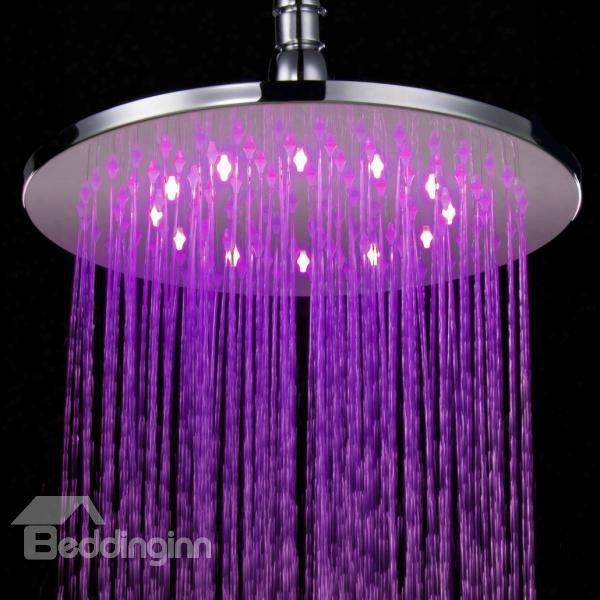 Fashion 10 Inches Led Changing Color Pure Copper Shower Head Faucet