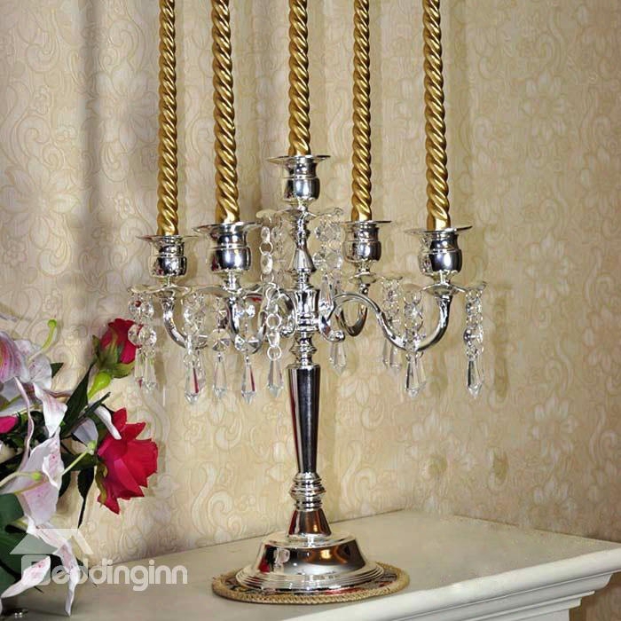 Five-head Candle Holders With Pendant Jewelry