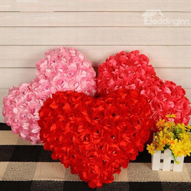 Large Size Warm Gorgeous Heart Shape For Lover Decorative Pillow