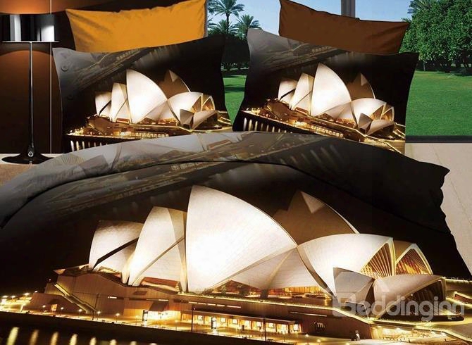 Modern Sydney Opera House 3d Print 4 Piece Bedding Sets