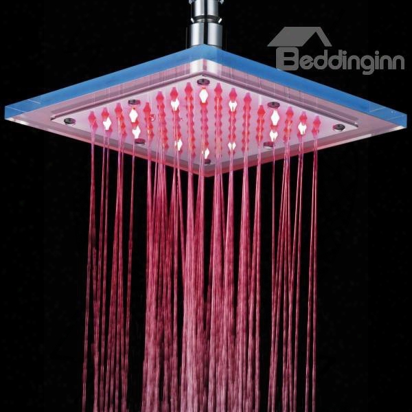 New 8 Inches Led Changing Color Pure Copper Shower Hea D Faucet