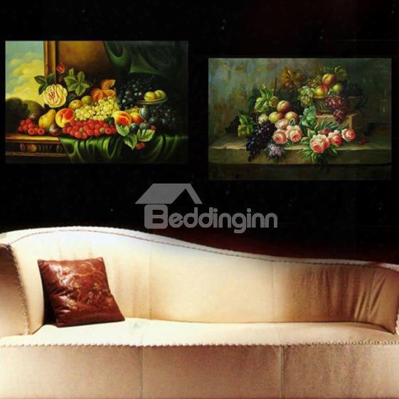 New Arrival Beautiful Various Flowers And Fruits Print 2-piece Cross Film Wall Art Prints