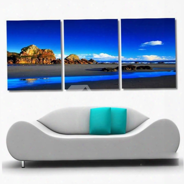 New Arrival Blue Sky White Clouds And The Lake Cross Film Wall Arts Prints