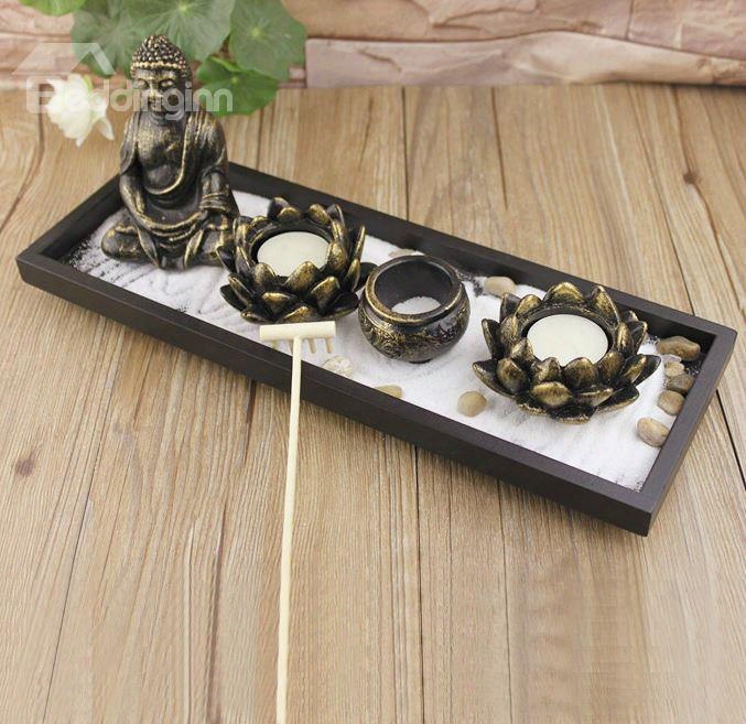 New Arrival Chinese Zen Buddha Sand Table Incense Burner Candle Holder