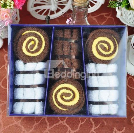 New Arrival Cute Cake Style 9-piece Towel Sets