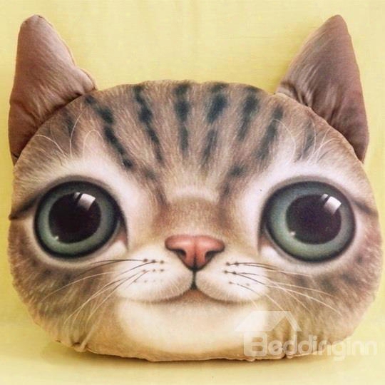 New Arrival Cute Smiling Kitty Print Throw Pillow