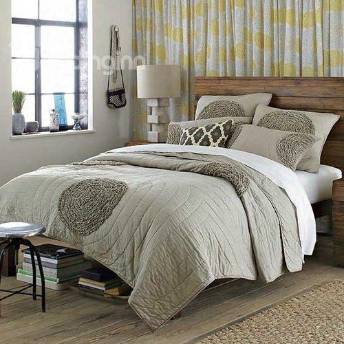 New Arrival Elegant Applique Gray Color 3-piece Bed In A Bag Sets