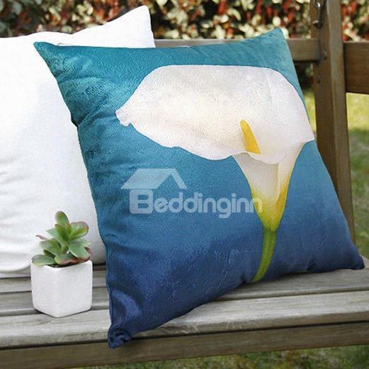 New Arrival Elegant Single Calla Flower Print Throw Pillowcase