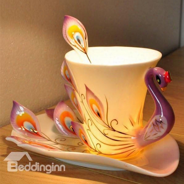 New Arrival Gift For Friends And Relatives With This Peacock Coffee Cup