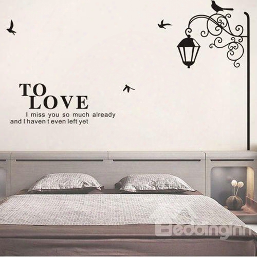 New Arrival Lovely Street Lamp On Right Side Print Wall Stickers